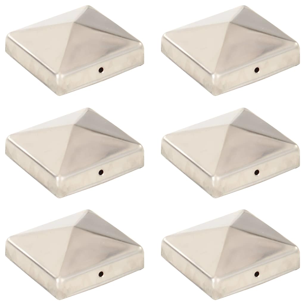 Pfostenkappen 6 Stk. Pyramide Edelstahl 81 x 81 mm
