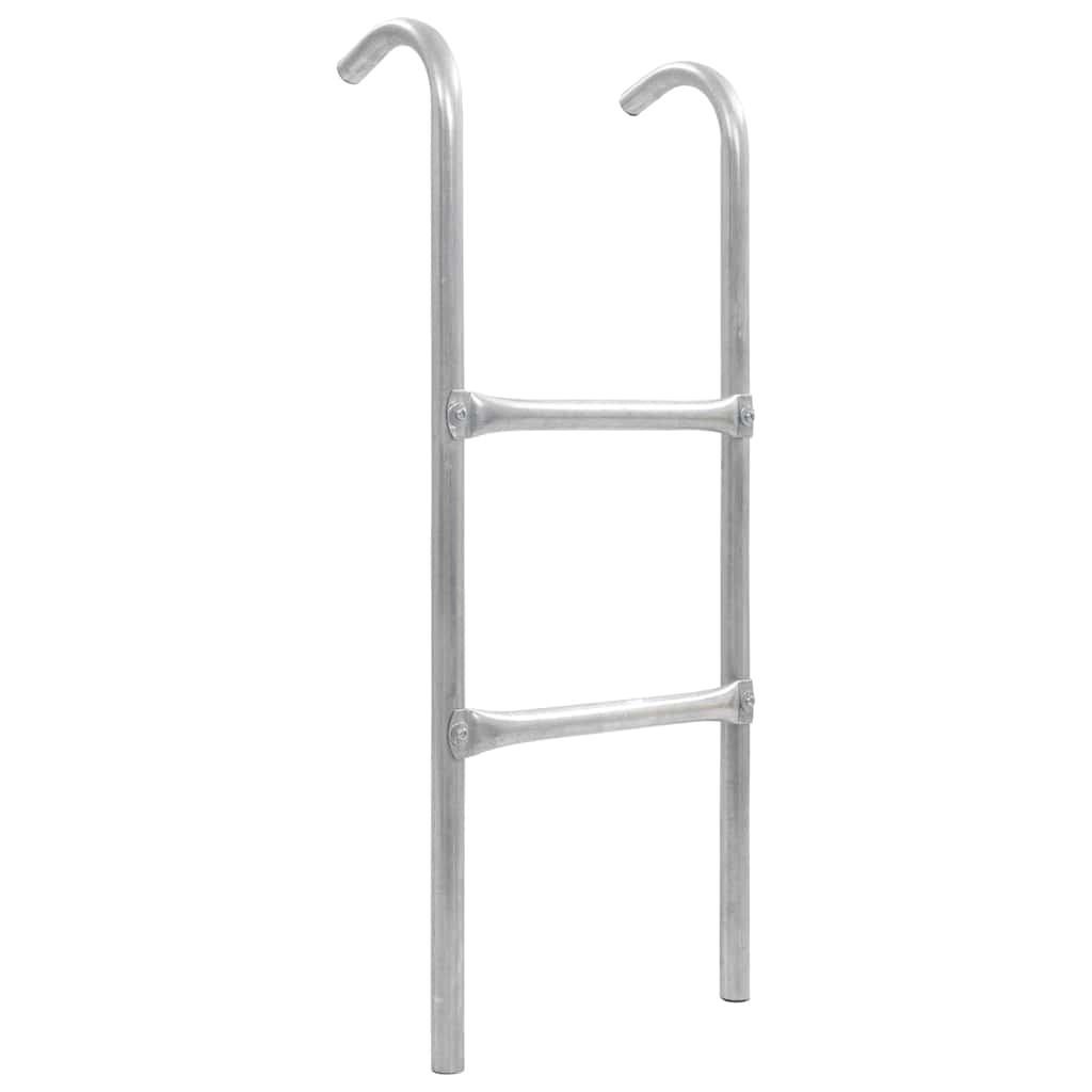 2-stufige Trampolinleiter Stahl Silbern 72 cm (Geeignet für 65 cm Höhe)