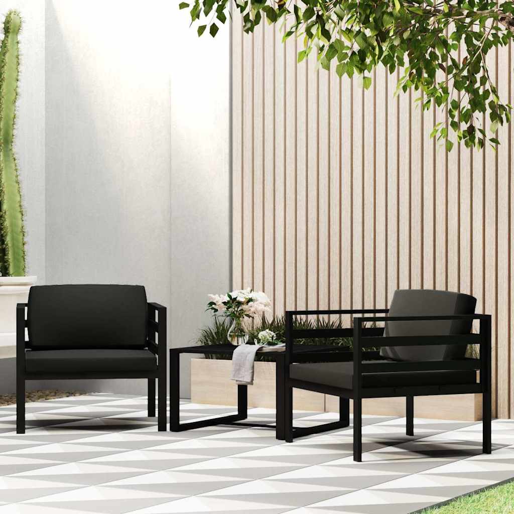 Einzelsofa mit Kissen Aluminium Anthrazit