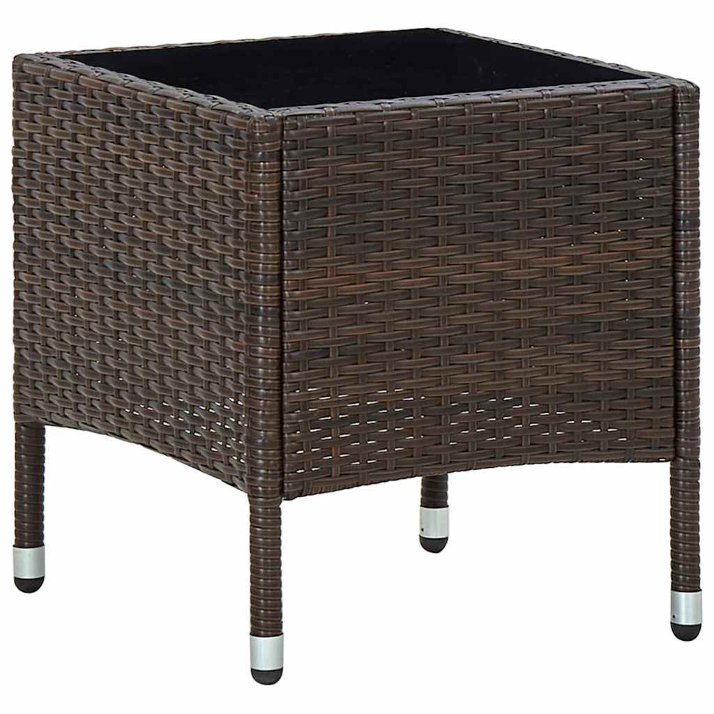 Gartentisch Braun 40x40x45 cm Poly Rattan