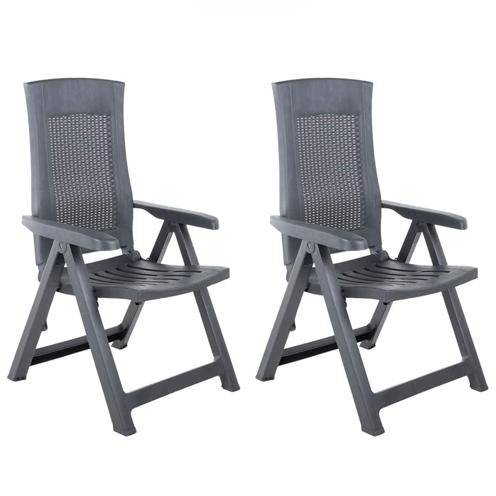 2 Stück verstellbare Klappstühle aus Kunststoff, anthrazit