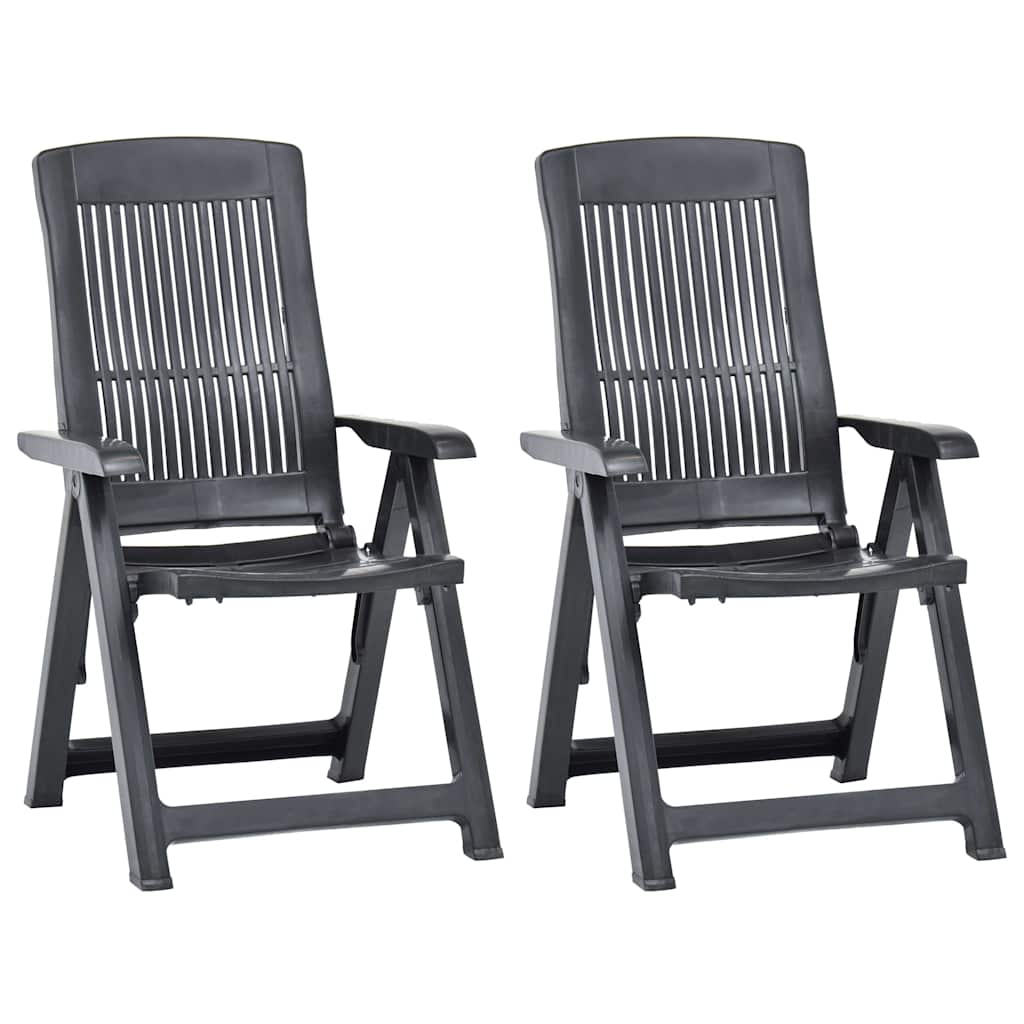 2 Stück verstellbare Klappstühle aus Kunststoff, anthrazit