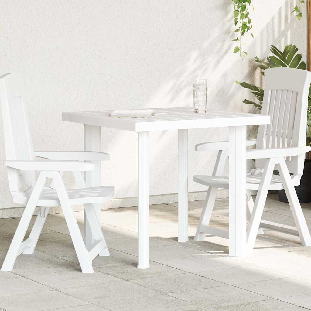 Gartentisch Weiß 80x75x72 cm Kunststoff
