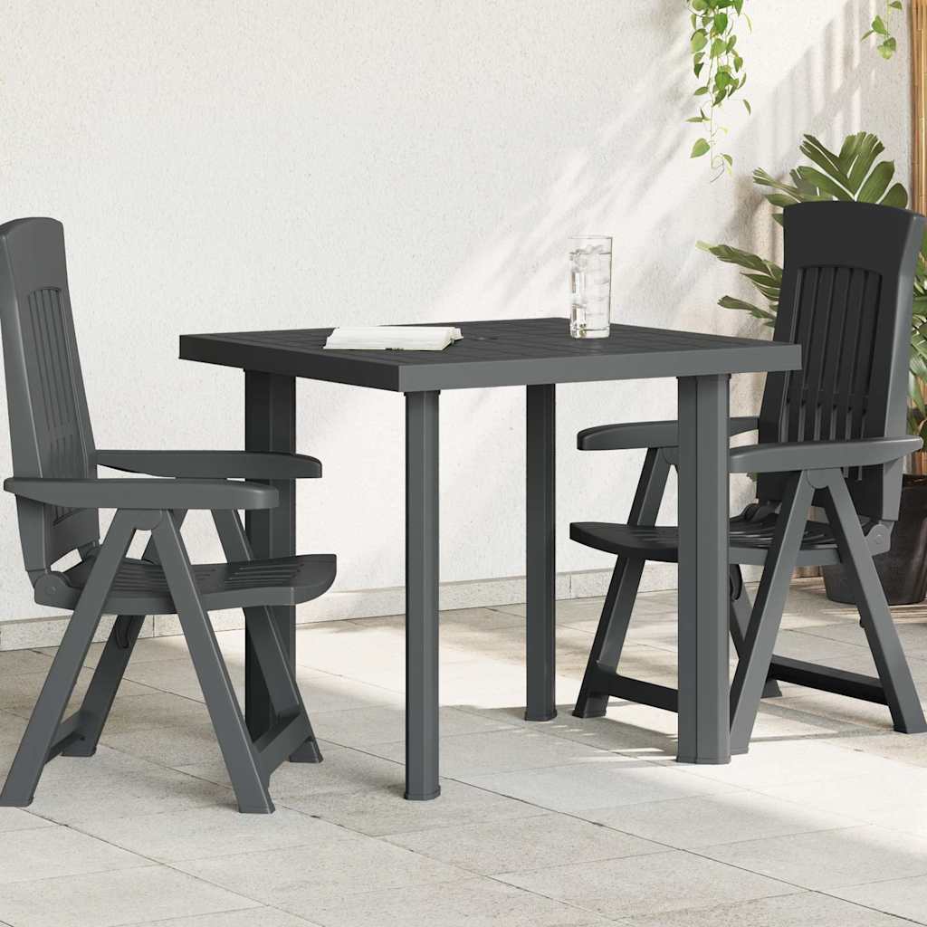 Gartentisch Anthrazit 80x75x72 cm Kunststoff