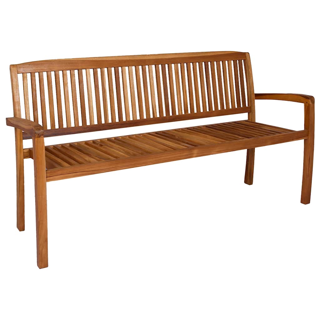 Gartenbank 3-Sitzer Stapelbar 159 cm Massivholz Teak