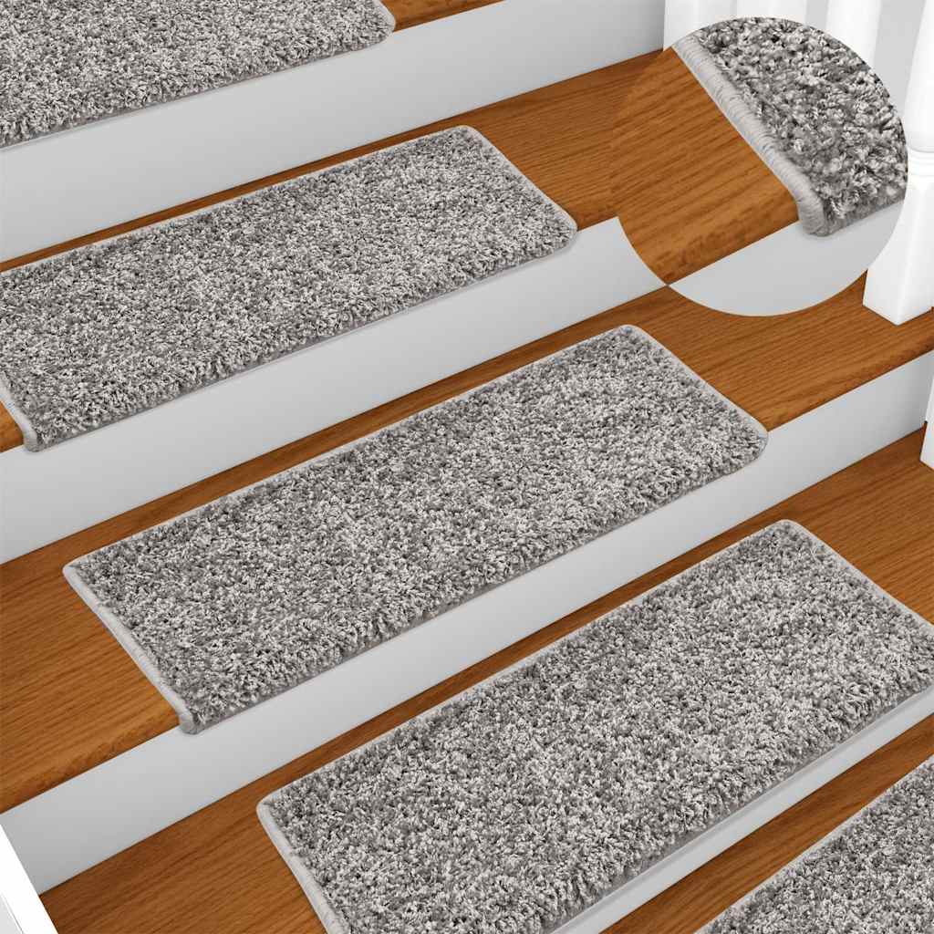 Stufenmatten 15 Stk. 65x21x4 cm Grau Rechteckiger Rand
