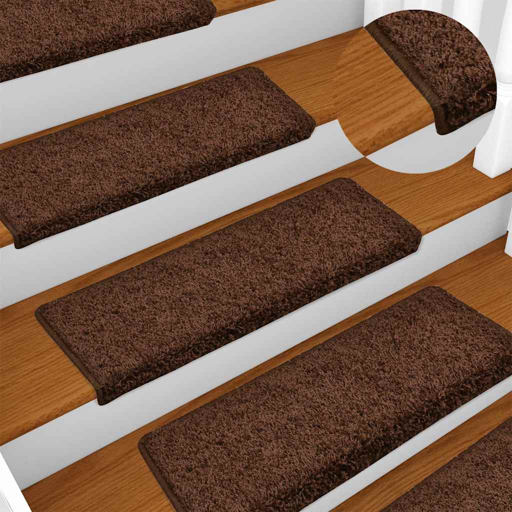 Stufenmatten 15 Stk. 65x21x4 cm Braun Rechteckiger Rand