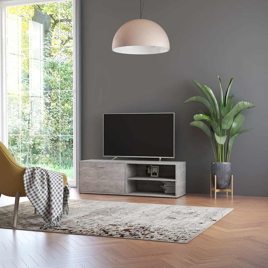 TV-Schrank Betongrau 120x34x37 cm Holzwerkstoff
