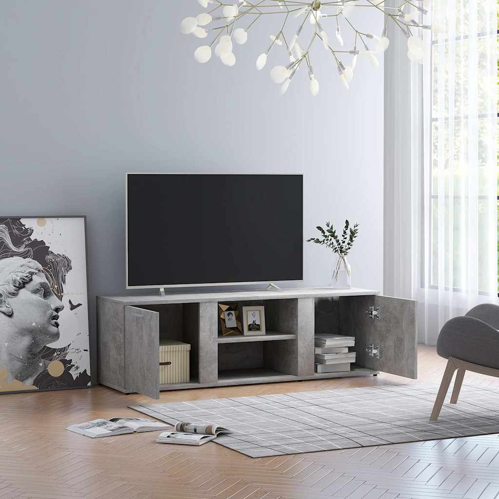 TV-Schrank Betongrau 120x34x37 cm Holzwerkstoff