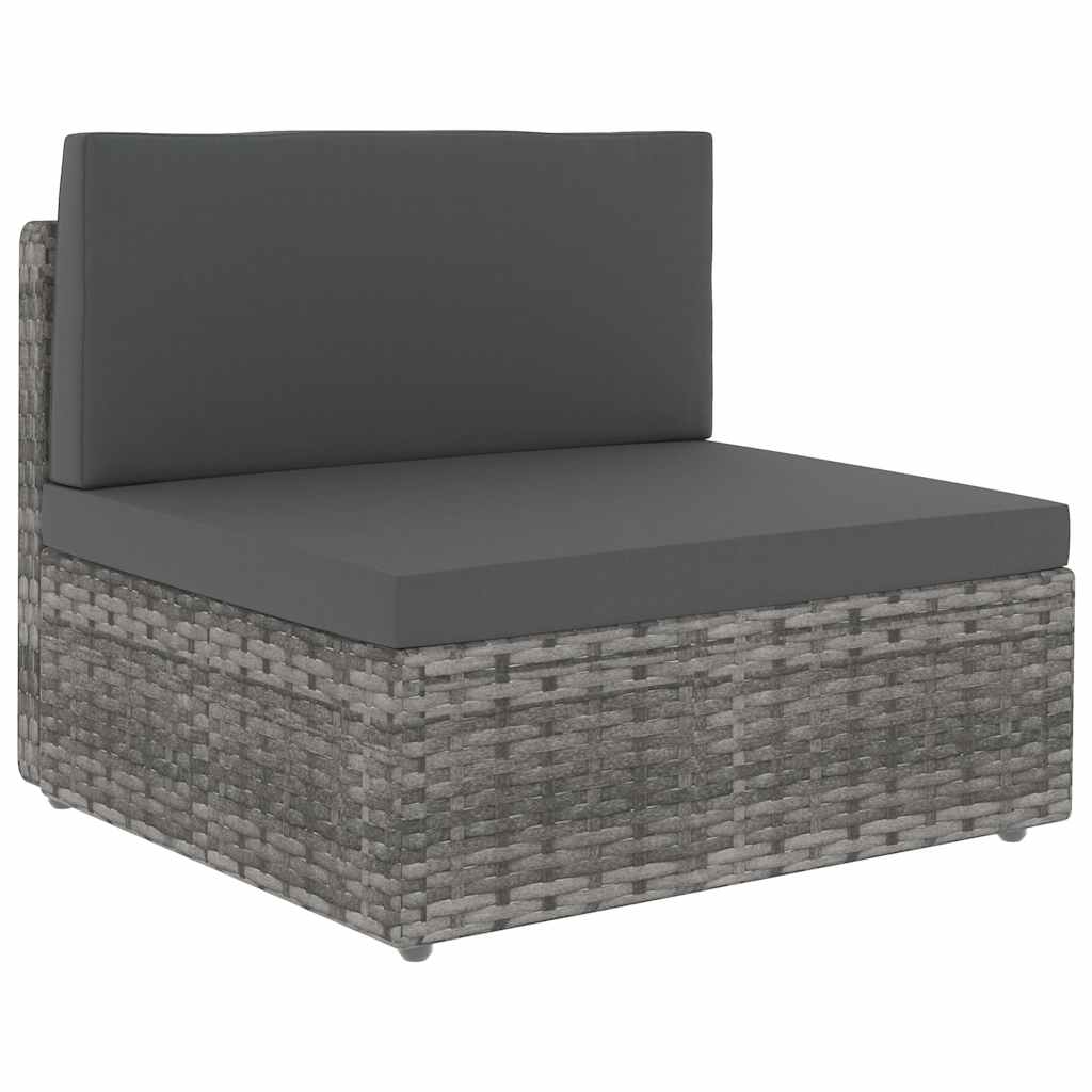 Modulares Mittelsofa Poly Rattan Grau