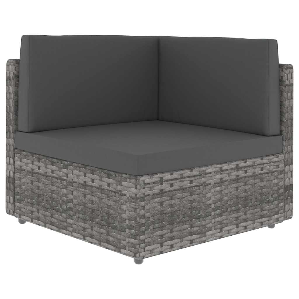 Modulares Sofa-Eckteil Poly Rattan Grau