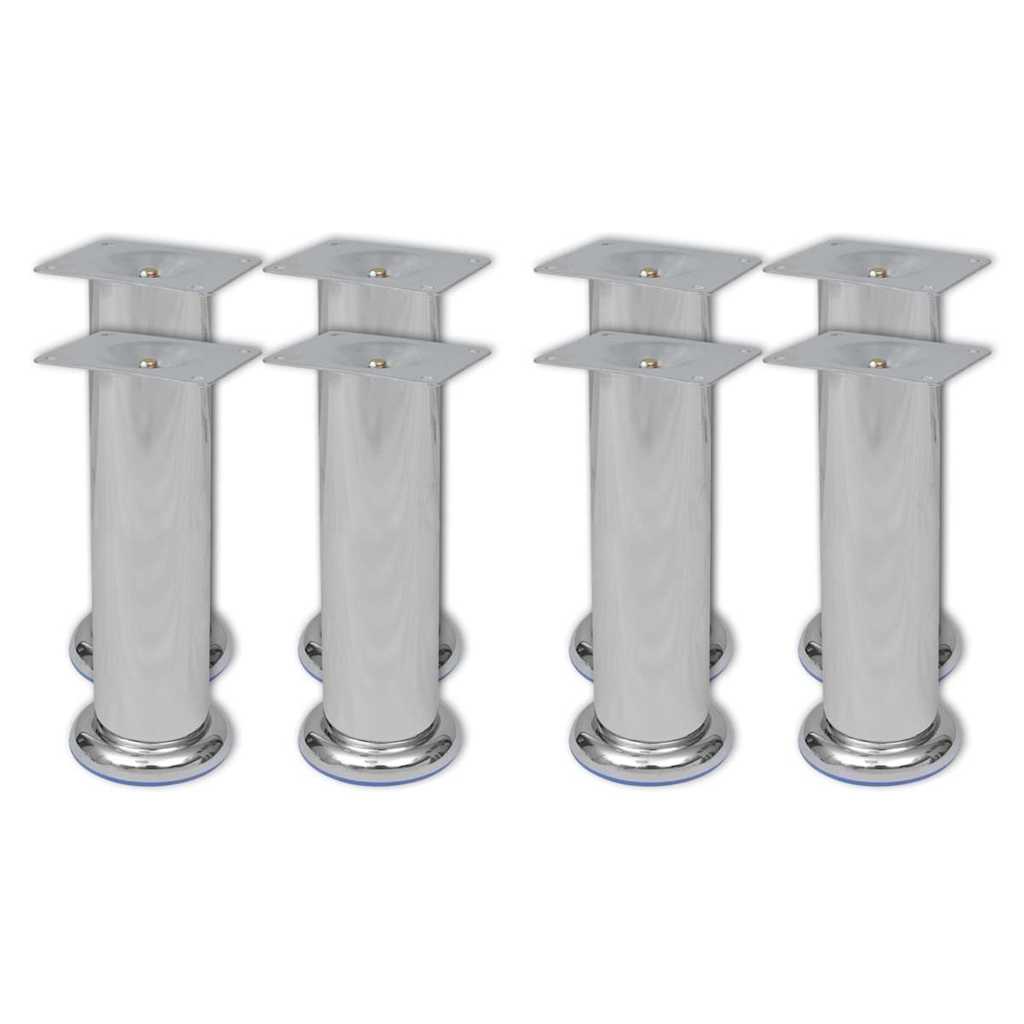Sofabeine 8 Stk. Rund Chrom 180 mm