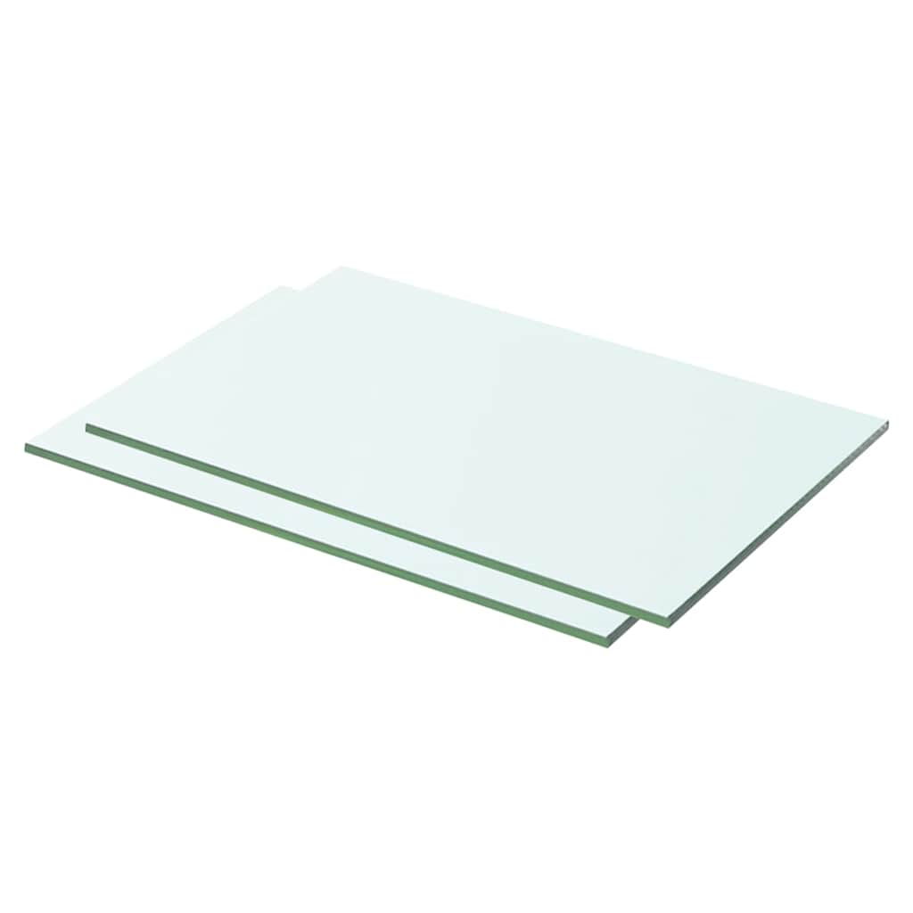 Regalböden 2 Stk. Glas Transparent 50x25 cm