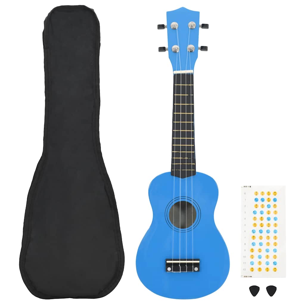 Sopran-Ukulele-Set mit Tasche für Kinder Babyblau 23"