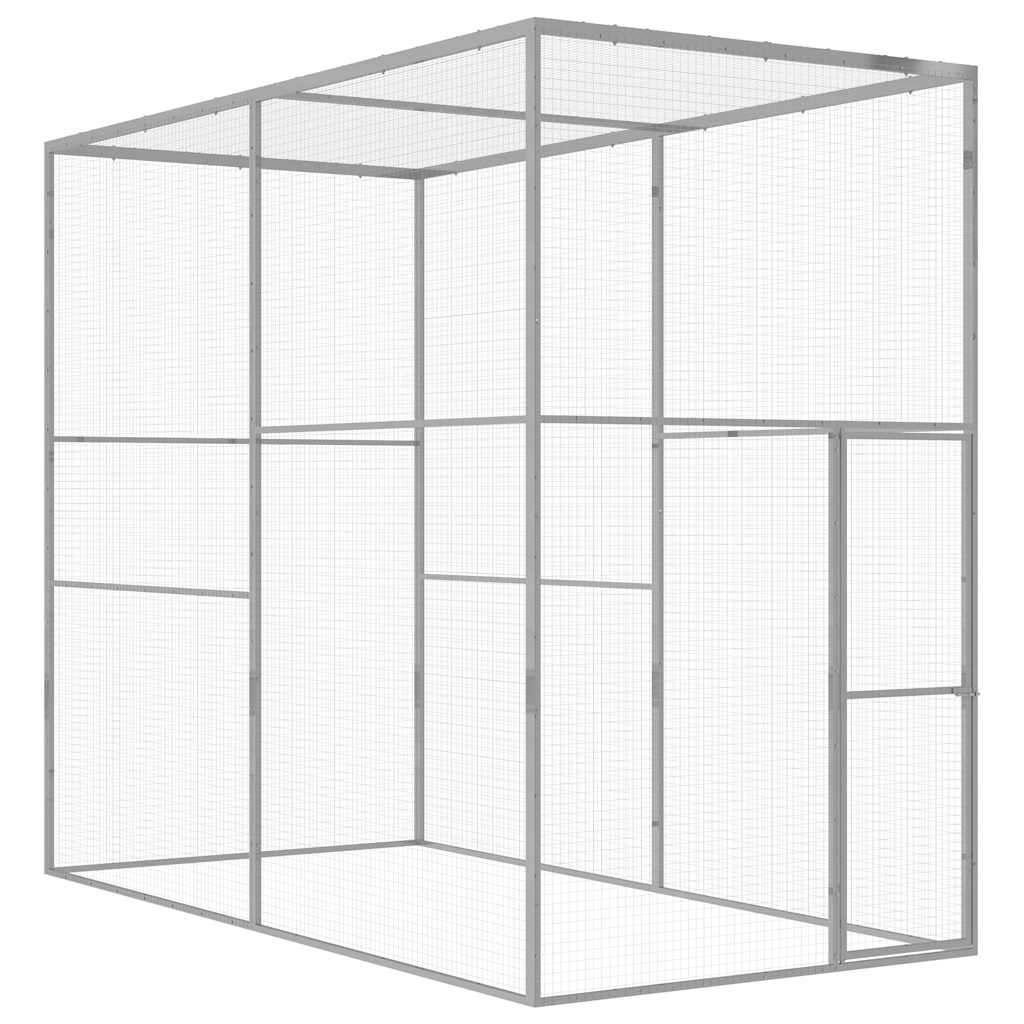 Katzenkäfig 3x1,5x2,5 m Verzinkter Stahl