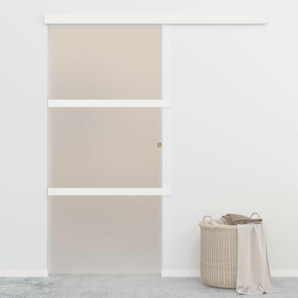 Schiebetür mit weichen Stoppern ESG-Glas und Aluminium 90x205cm