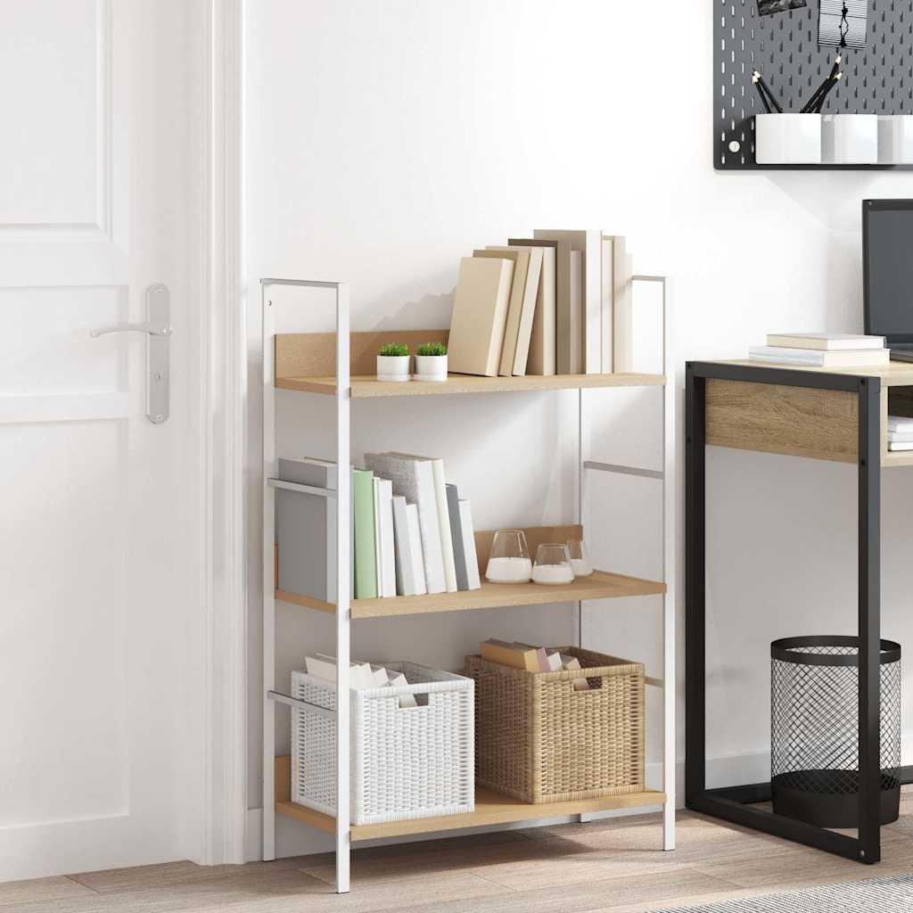 Bücherregal 3 Regalböden Eiche 60×27,6×90,5 cm Holzwerkstoff