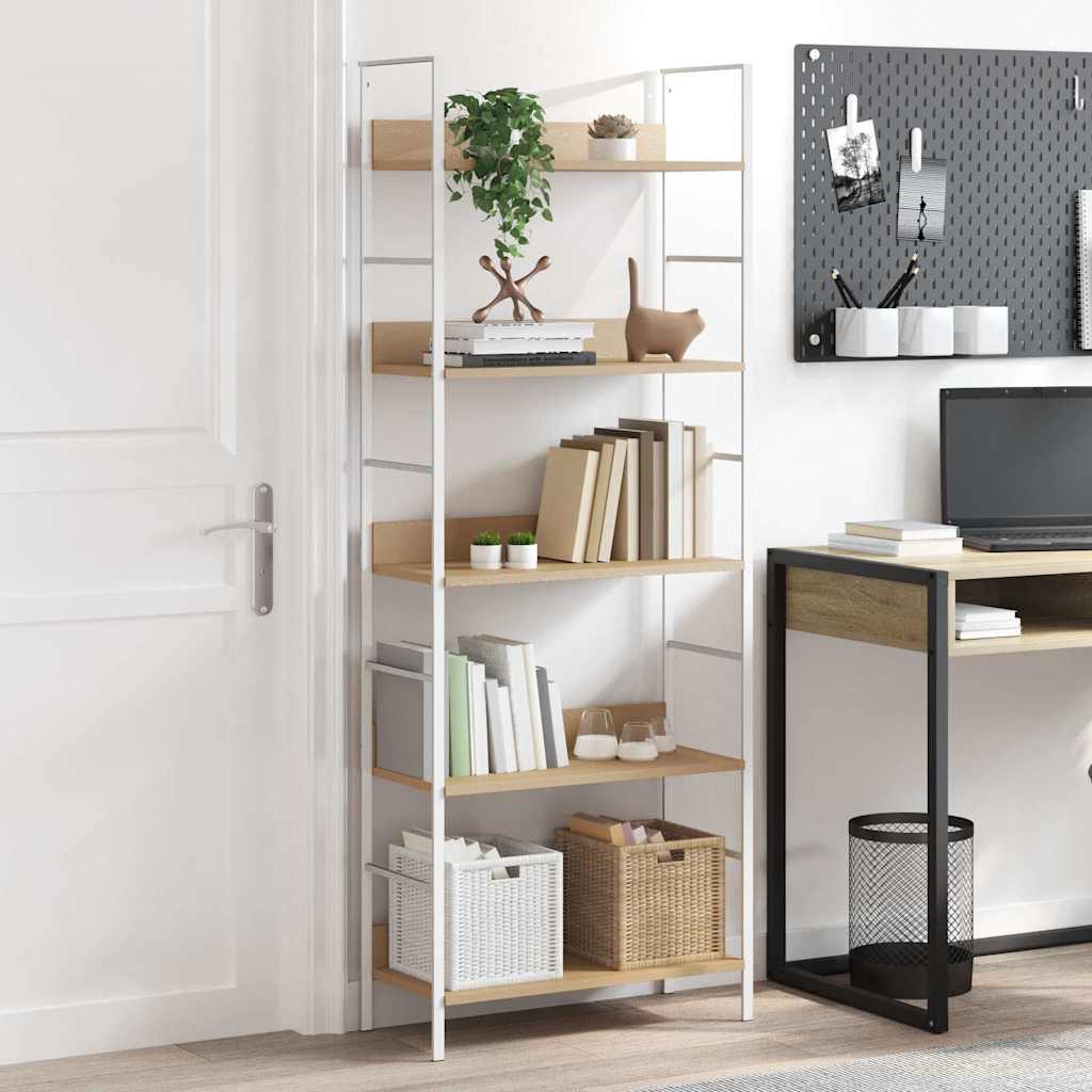 Bücherregal 5 Regalböden Eiche 60x27,6x158,5 cm Holzwerkstoff