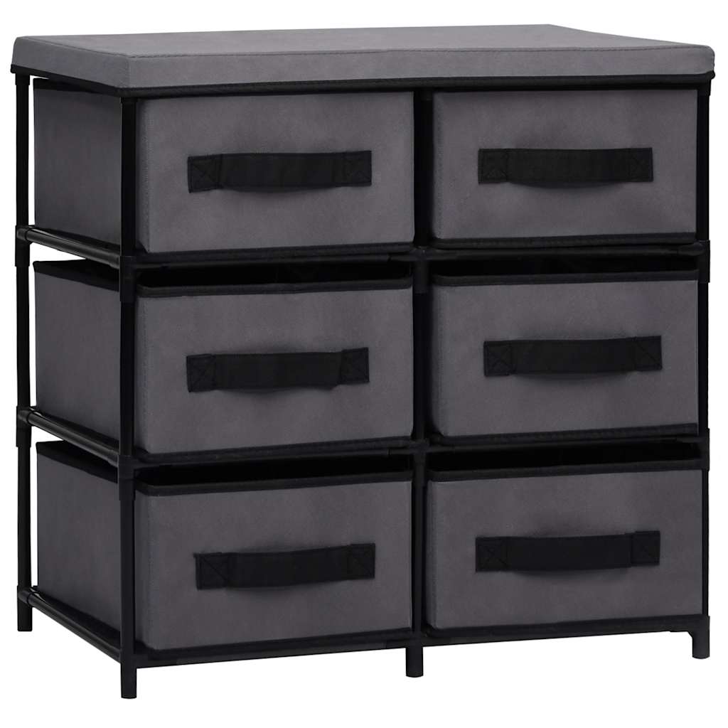 Schrank mit 6 Schubladen 55×29×55 cm Grau Stahl