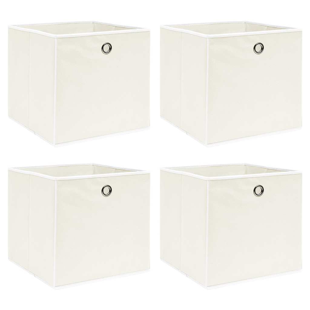 Aufbewahrungsboxen 4 Stk. Weiß 32x32x32 cm Stoff