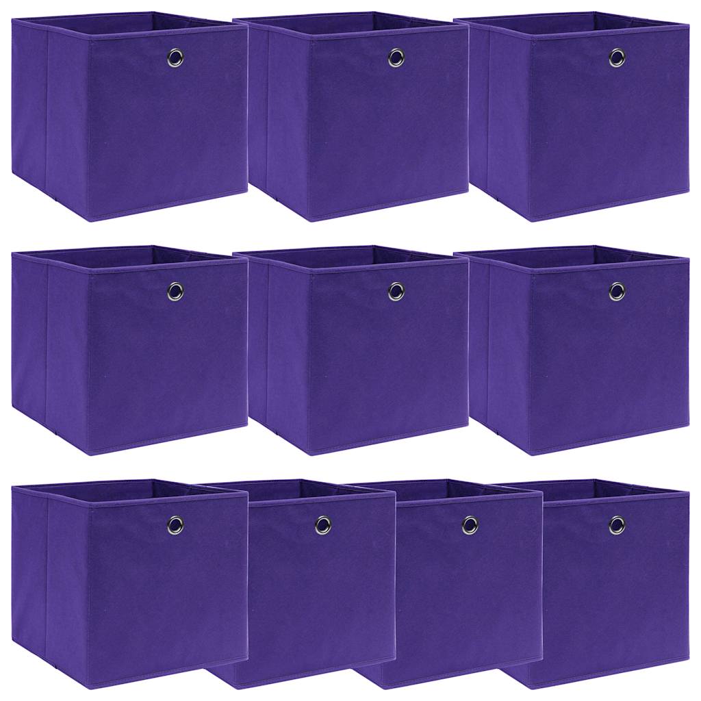 Aufbewahrungsboxen 10 Stk. Lila 32x32x32 cm Stoff