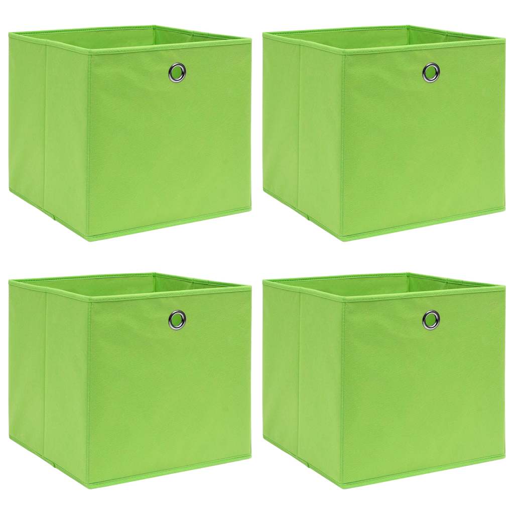 Aufbewahrungsboxen 4 Stk. Grün 32x32x32 cm Stoff