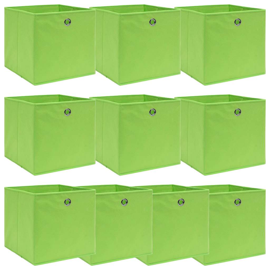 Aufbewahrungsboxen 10 Stk. Grün 32x32x32 cm Stoff
