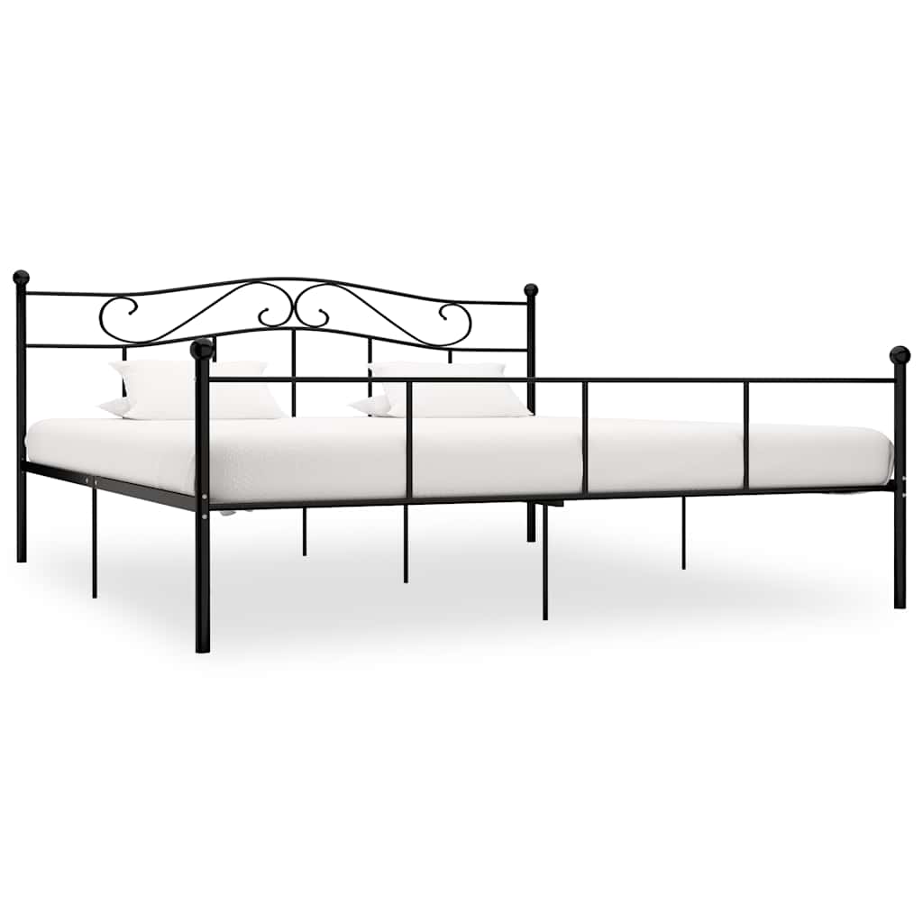 Bettgestell Schwarz Metall 200×200 cm