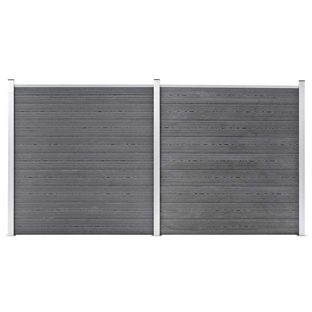 Gartenzaun WPC 353×186 cm Grau