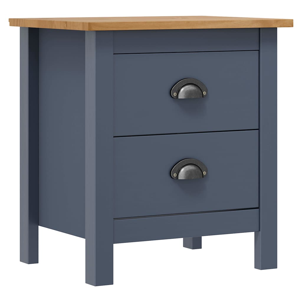 Nachttisch Hill Grau 46x35x49,5 cm Massivholz Kiefer