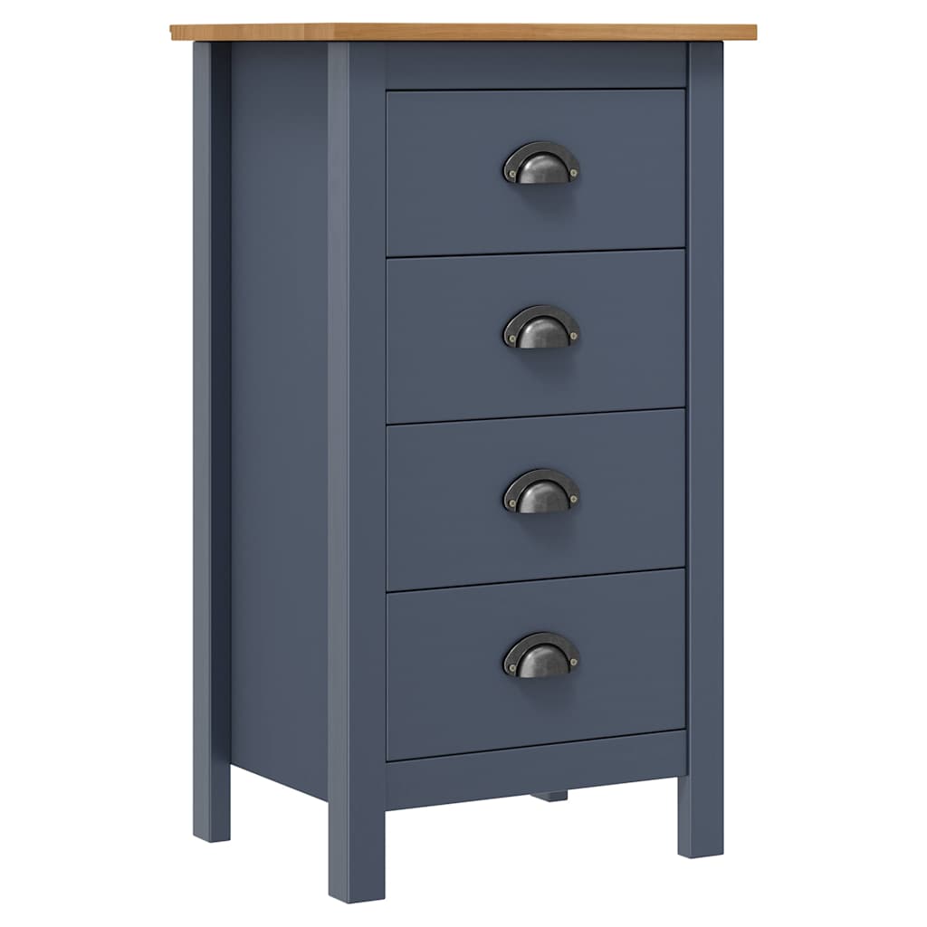 Sideboard Hill Grau 46x35x80 cm Massivholz Kiefer