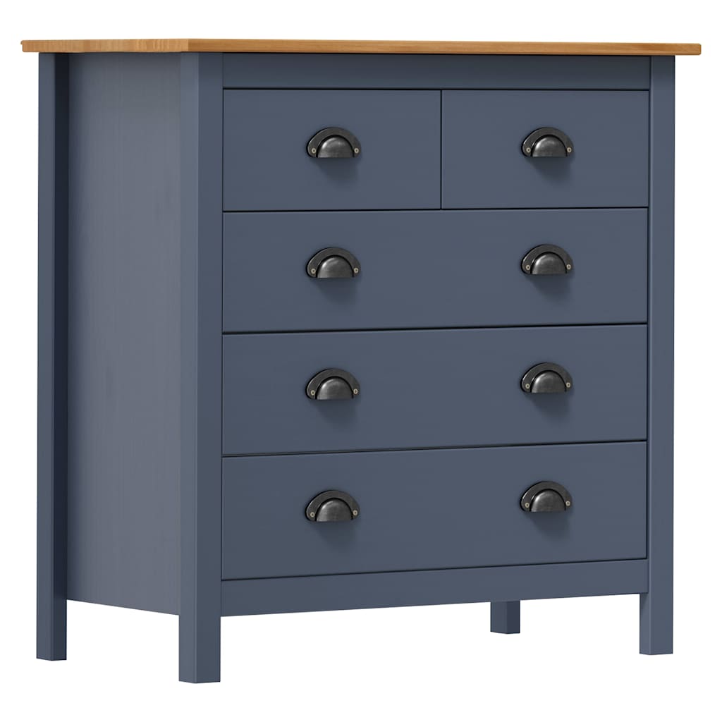 Sideboard Hill Grau 79x40x80 cm Massivholz Kiefer