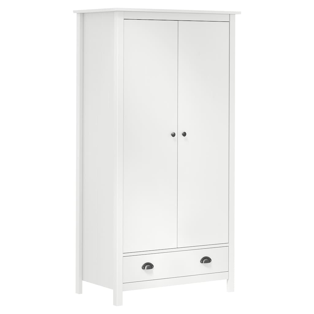 Kleiderschrank mit 2 Türen Hill Weiß 89x50x170 cm Kiefernholz