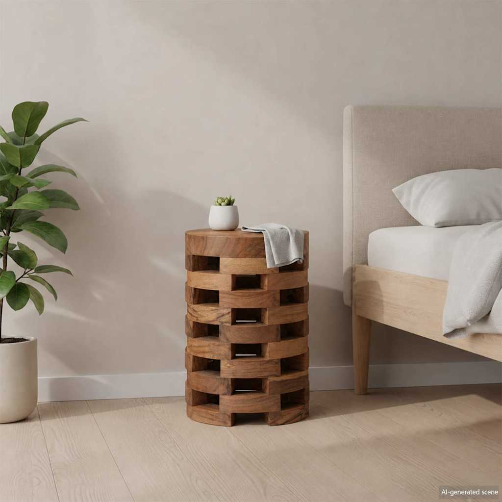 Nachttisch 30x30x45 cm Massivholz Teak