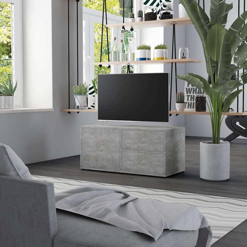 TV-Schrank Betongrau 80x34x36 cm Holzwerkstoff