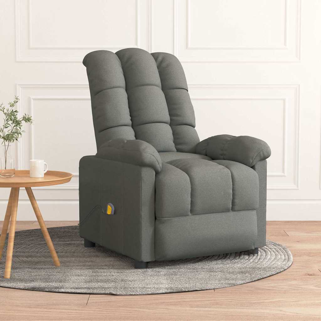 Massagesessel Dunkelgrau Stoff