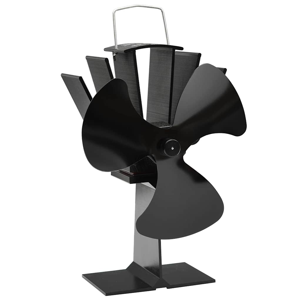Ofenventilator Wärmebetrieben 3 Blätter Schwarz