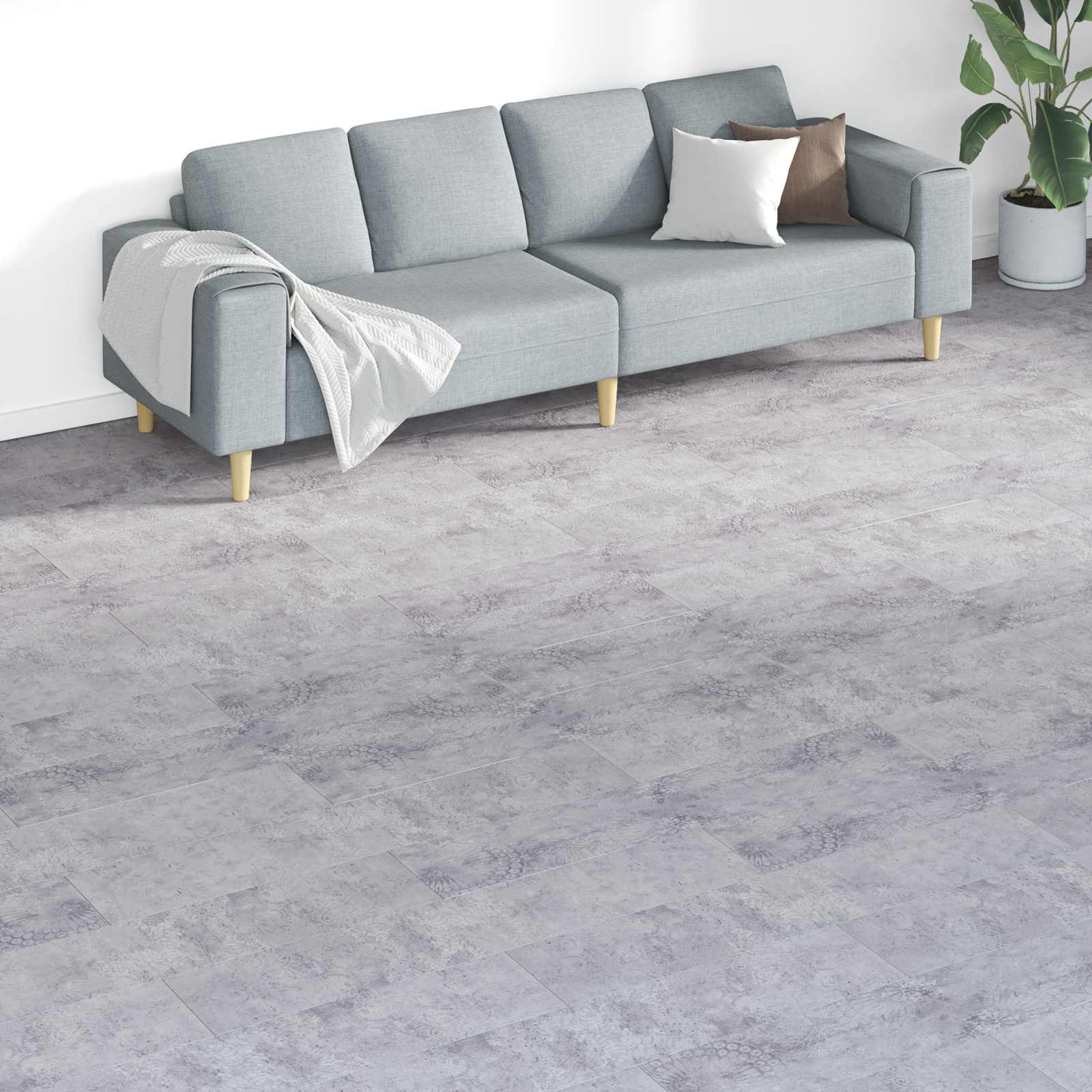 Bodenplanken Grau 5,26 m² 18 Stk. PVC