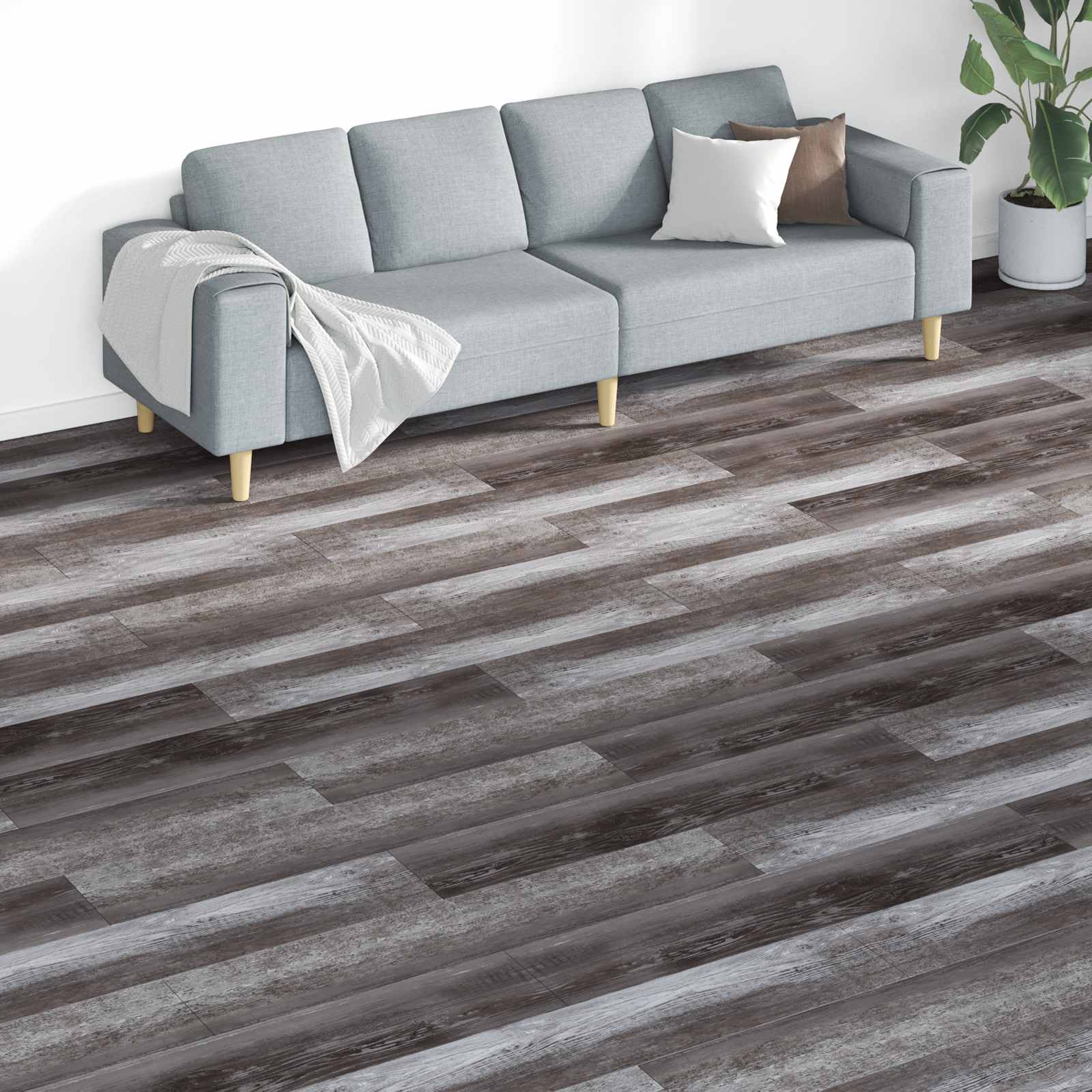 Bodenplanken Braun 5,26 m² 18 Stk. PVC