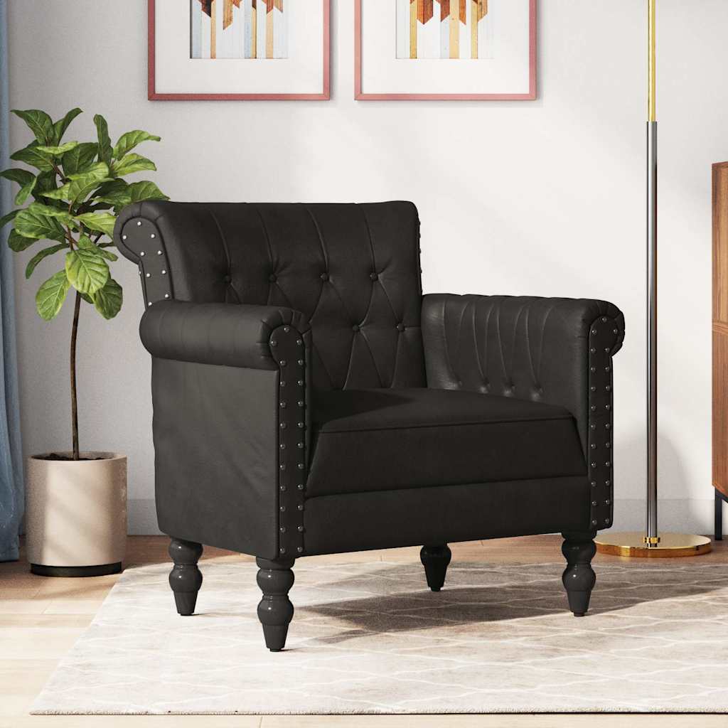 Sessel Schwarz Echtes Ziegenleder