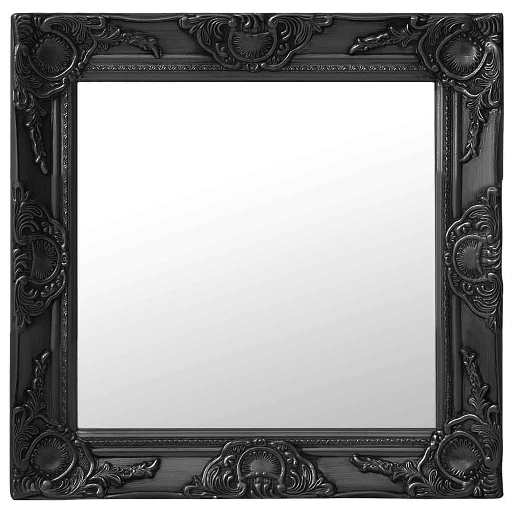 Wandspiegel im Barock-Stil 50x50 cm Schwarz