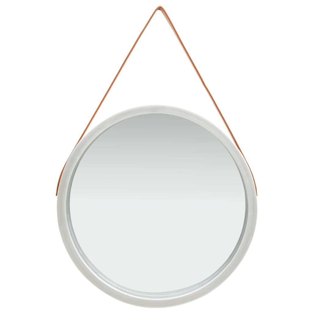 Wandspiegel mit Gürtel 60 cm Silbern