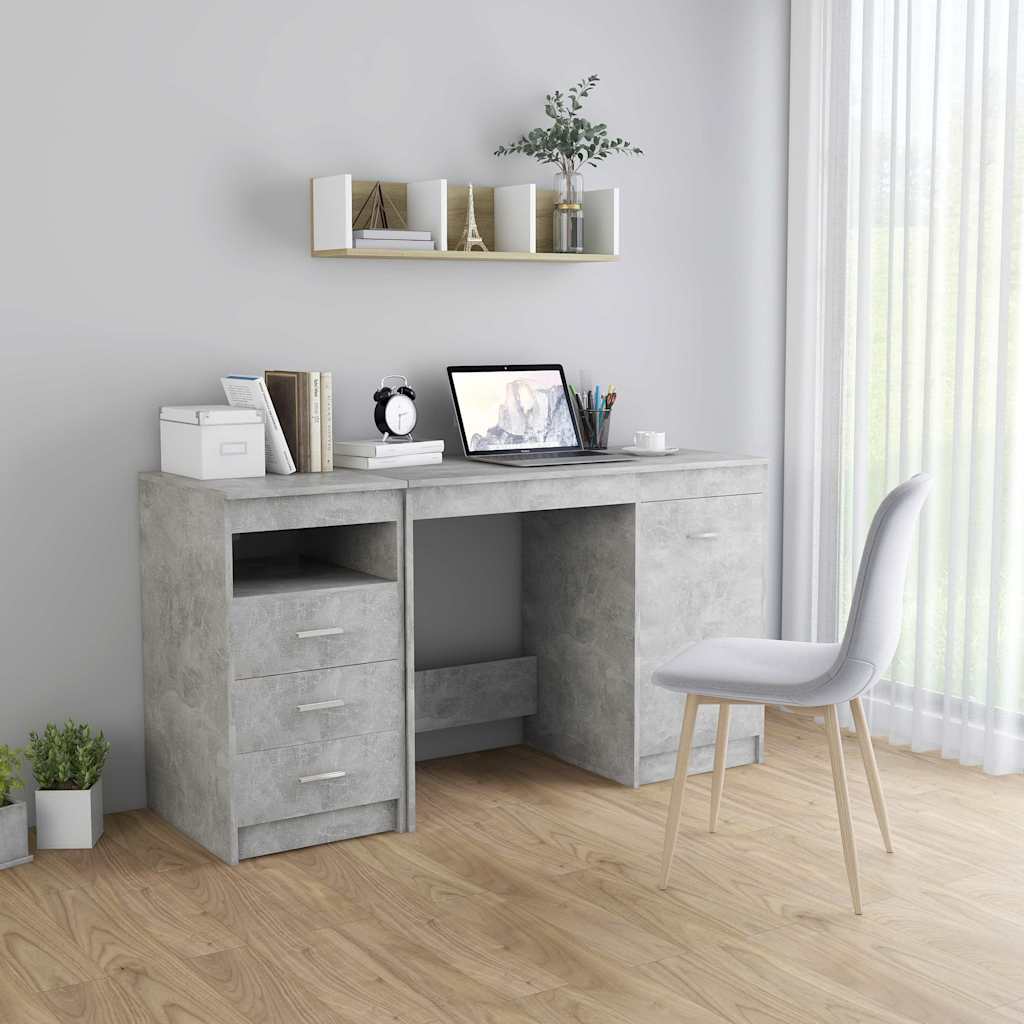 Schreibtisch Betongrau 140x50x76 cm Holzwerkstoff