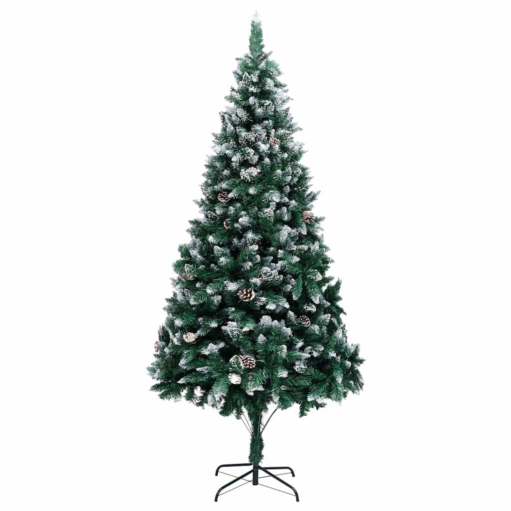 Künstlicher Weihnachtsbaum mit Zapfen und Schnee 240 cm
