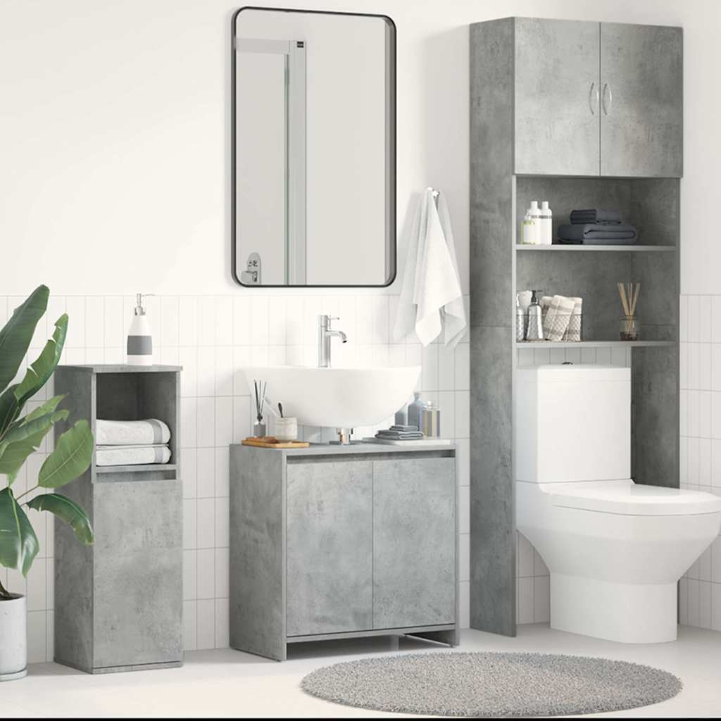 Badezimmerschrank Betongrau 60x33x60 cm Holzwerkstoff