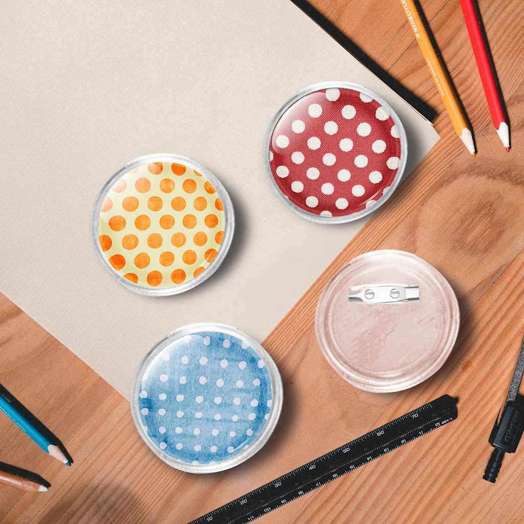 Button-Set mit Anstecknadel 100 Stk. Acryl 44 mm