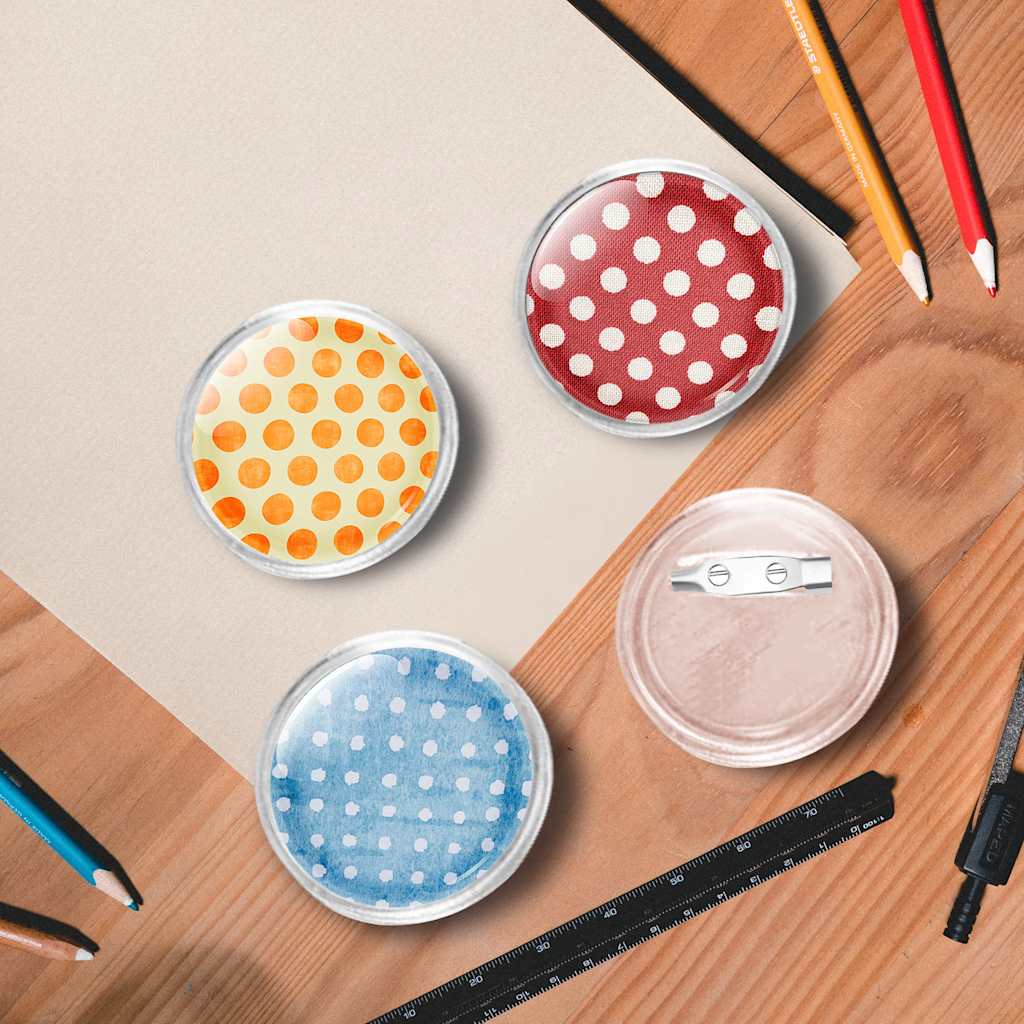 Button-Set mit Anstecknadel 100 Stk. Acryl 37 mm