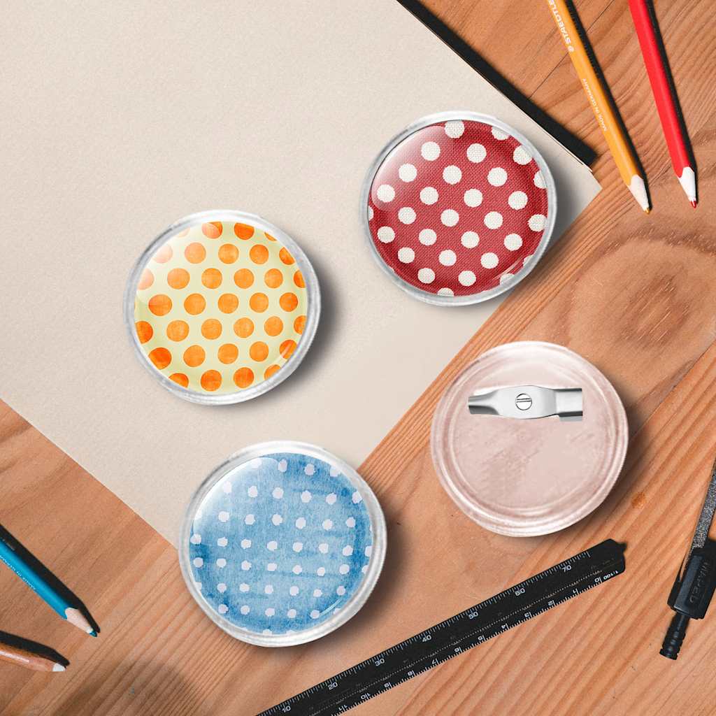 Button-Set mit Anstecknadel 100 Stk. Acryl 25 mm