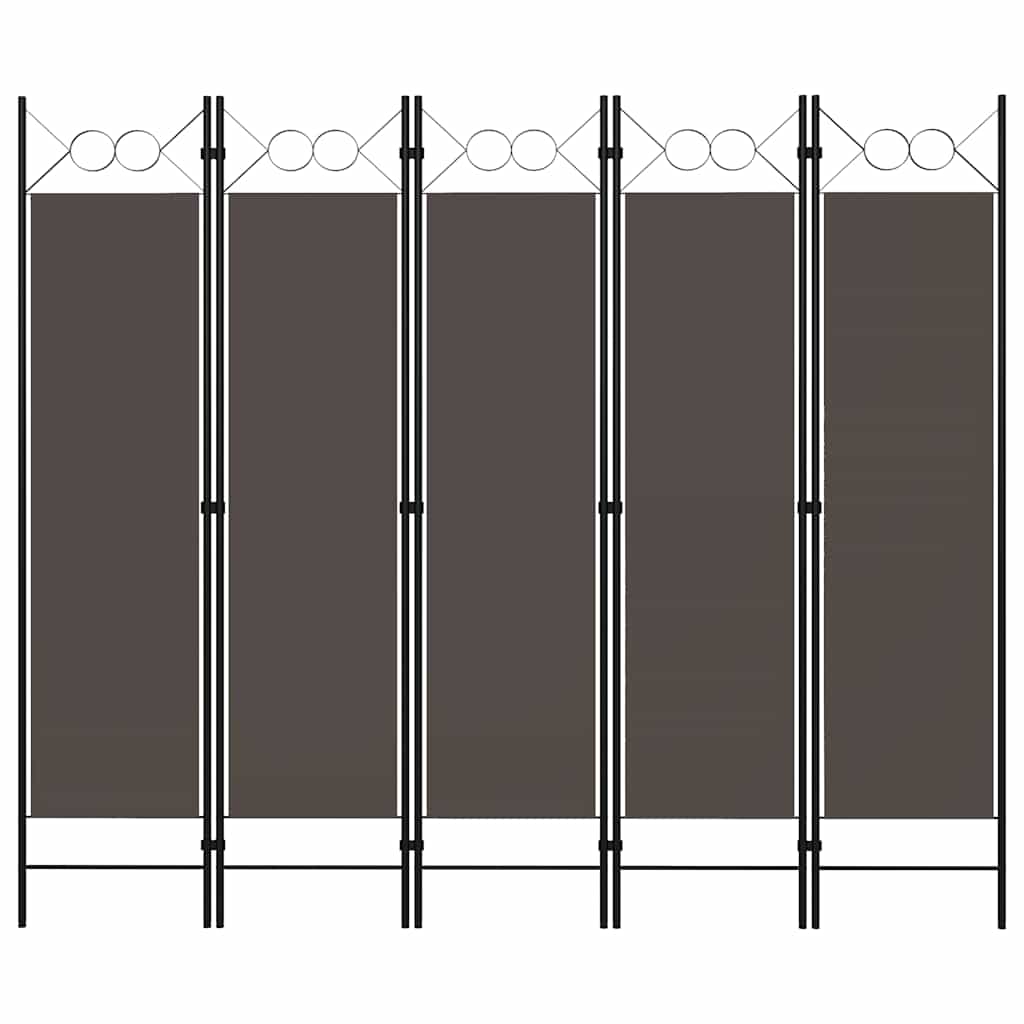 5-tlg. Raumteiler Anthrazit 200 x 180 cm