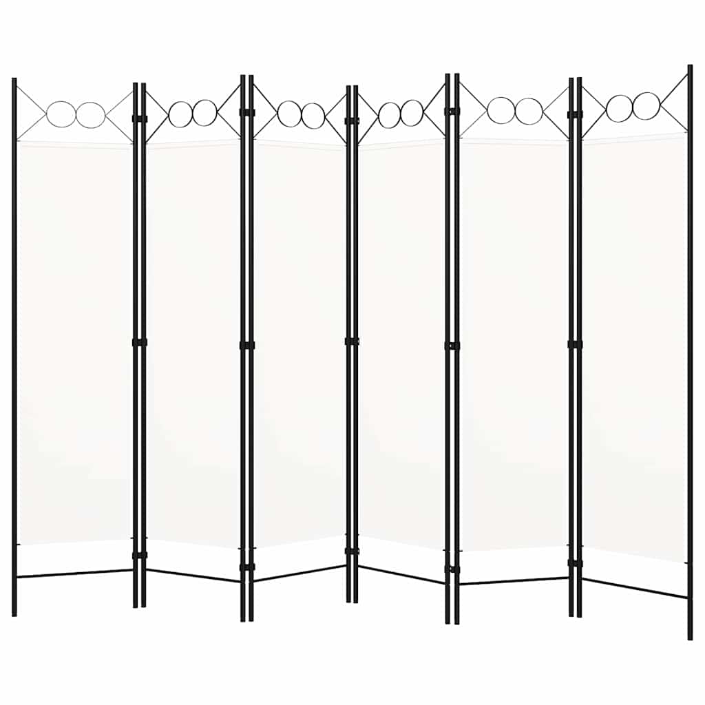 6-tlg. Raumteiler Weiß 240x180 cm